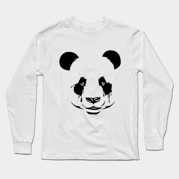 Panda's Face minimalist Long Sleeve T-Shirt by daizzy